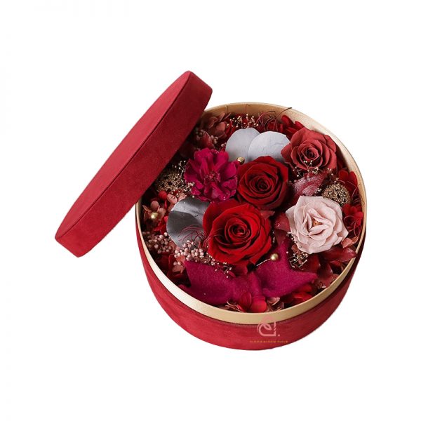 保鮮花絨盒(紅色)