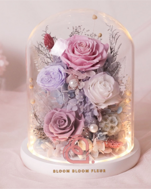 Preserved Flowers in Glass Dome